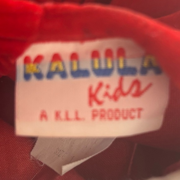 Vintage Red velvet baby dress with lace trim holiday dress Christmas outfit - Picture 6 of 7